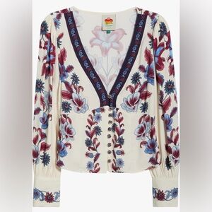 FARM Rio Malu Floral Button-Down Blouse